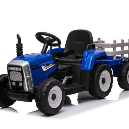 Elektromos traktor utánfutóval T2 kék 12V7Ah EVA kerekek