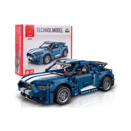 Technikai építőkészlet R/C sportautó 952 részes kék