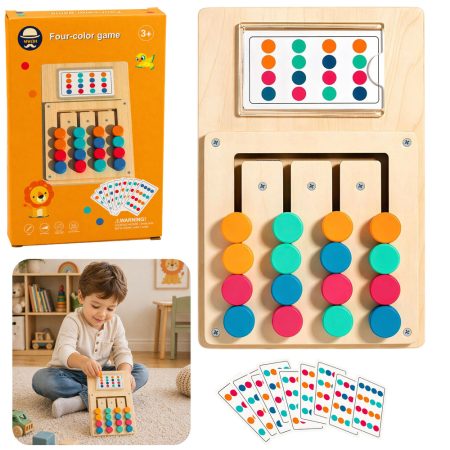 Montessori logikai játék színes elemekkel