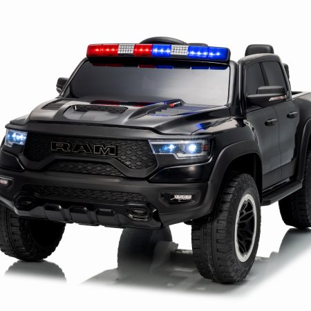 Elektromos kisautó Dodge Ram fekete villogóval 4x4 | 12V10Ah
