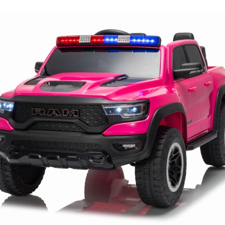 Elektromos kisautó Dodge Ram rózsaszín villogóval 4x4 | 12V10Ah
