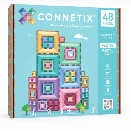Connetix Tiles - Mágneses építőjáték Pastel portal 48 db