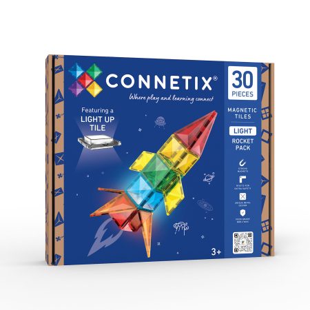 Connetix Tiles - Mágneses építőjáték Világító rakéta 30 db