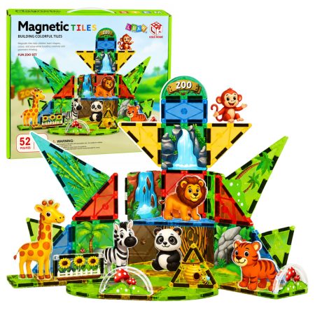 Mágneses építőjáték Zoo 52 darabos