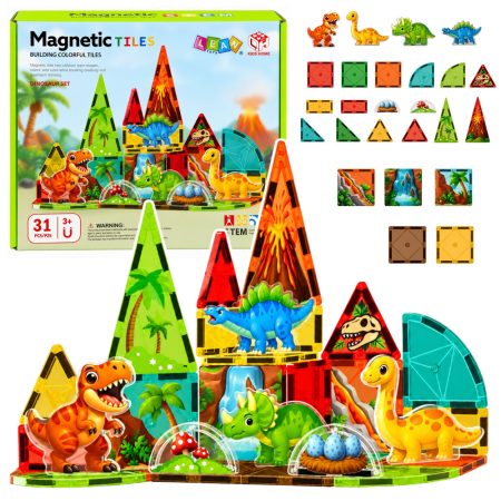 Mágneses építőjáték Dinoszauruszok 31 darabos