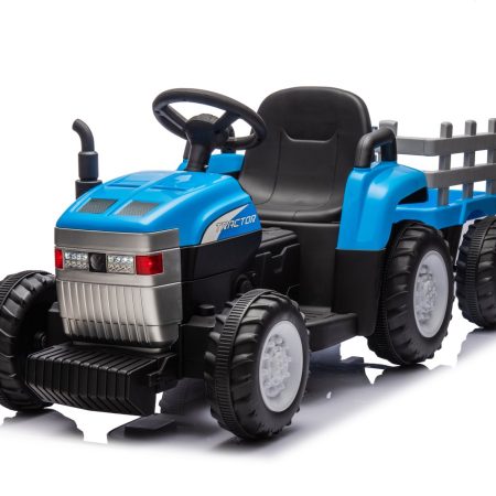 Elektromos gyermek traktor utánfutóval Farm 24V 2x45W kék