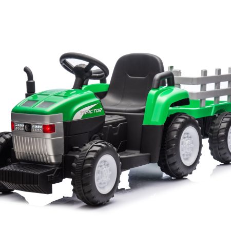 Elektromos gyermek traktor utánfutóval Farm 24V 2x45W zöld