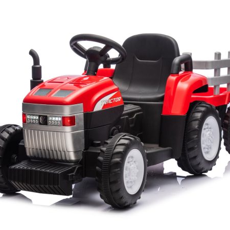 Elektromos gyermek traktor utánfutóval Farm 24V 2x45W EVA kerekek piros
