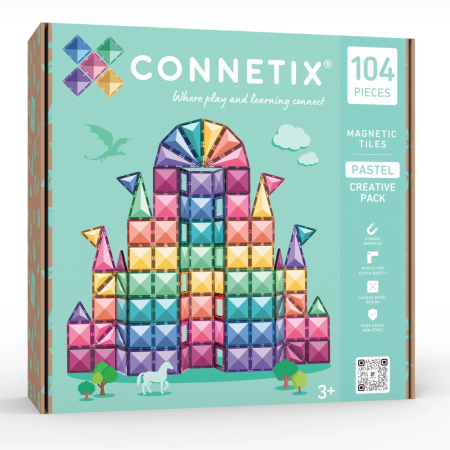 Connetix Tiles - Pasztell mágneses építőkészlet 104 db