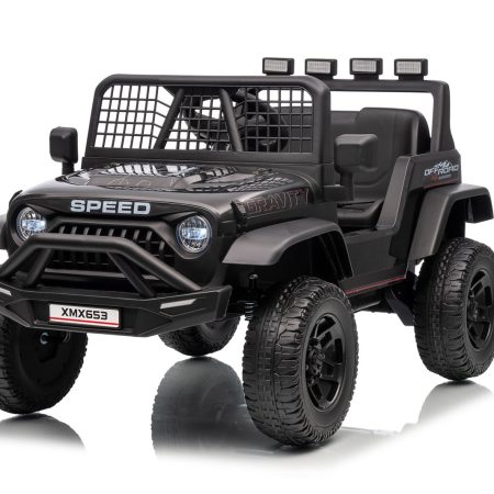 Elektromos kisautó Speed Offroad fekete | 4x45W | EVA kerekek | 12V 7Ah | EKO bőr