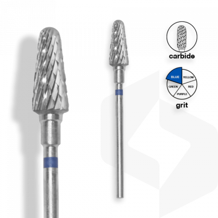 Staleks - Karbid Csiszolófej Lekerekített Kúp 6 mm | 14 mm Kék | Közepes | FT70B060-14 ()