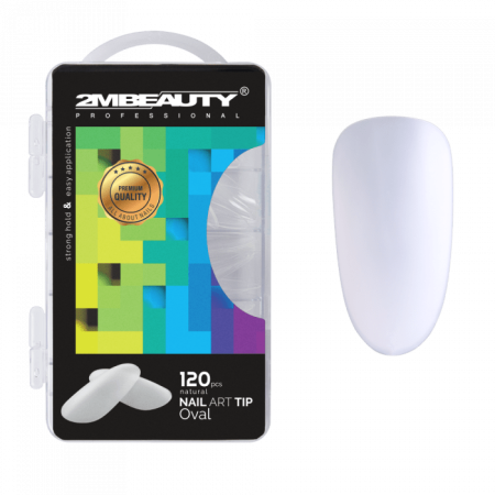 Nail Art Tip Oval Natural - 120 db Tip (120db - dobozzal)