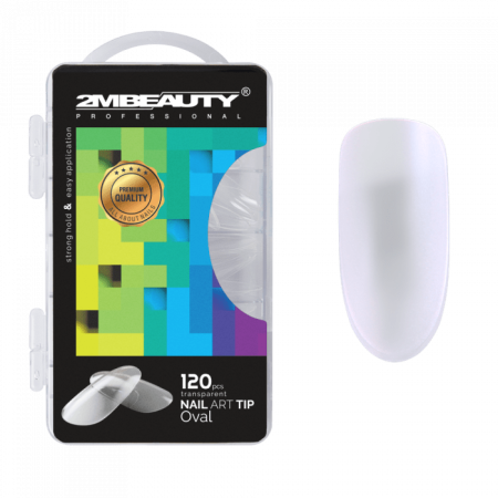 Nail Art Tip Oval Clear - 120 db Tip (120db - dobozzal)