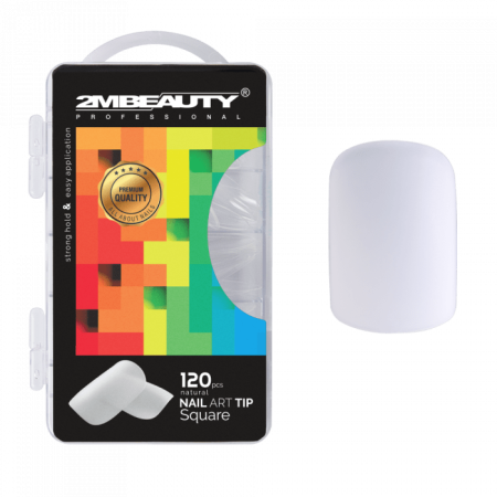 Nail Art Tip Square Natural - 120 db Tip (120db - dobozzal)