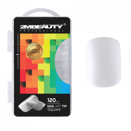 Nail Art Tip Square Clear - 120 db Tip (120db - dobozzal)
