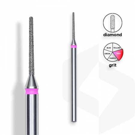 Staleks - Gyémánt Csiszolófej Tű 1 mm | 10 mm Piros | Finom | FA80R010-10 ()