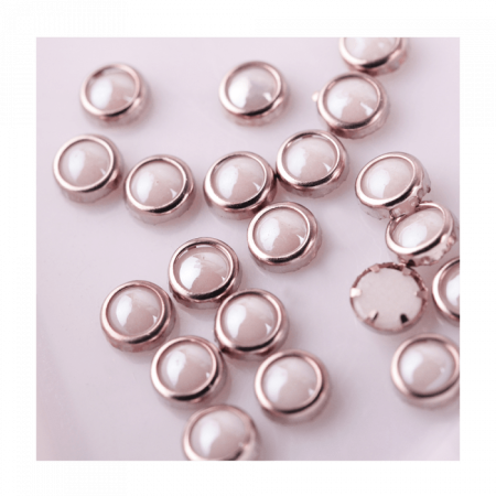 Diamond kő gyöngy 28 (white pearl silver)