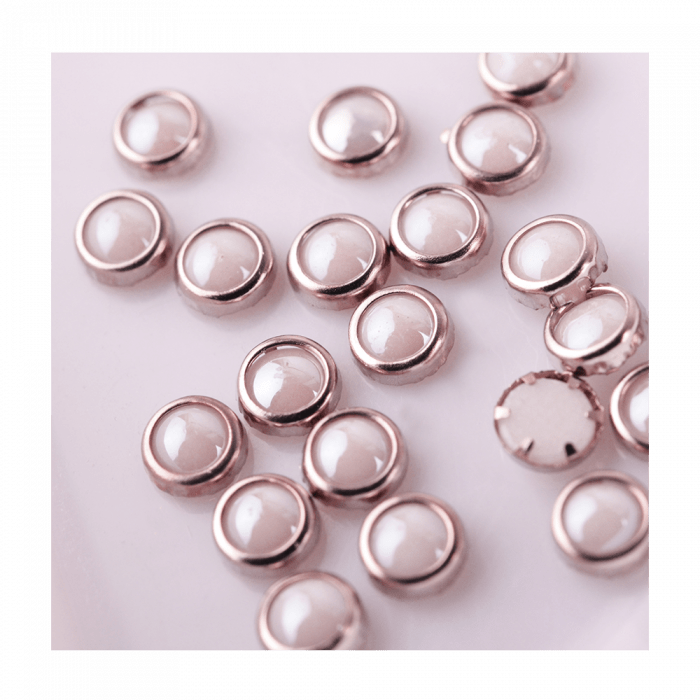 Diamond kő gyöngy 28 (white pearl silver)