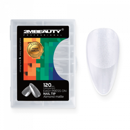 Easy Press On Nail Tip Almond Matte - 120 db Tip (120db - dobozzal)