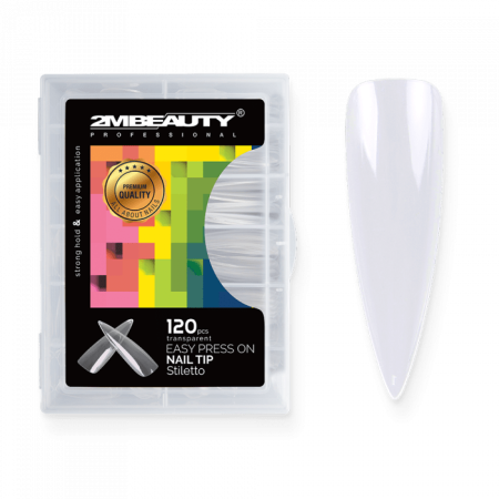 Easy Press On Nail Tip Stiletto - 120 db Tip (120db - dobozzal)