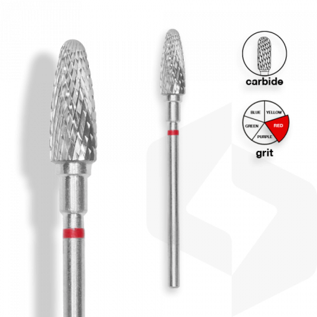 Staleks - Karbid Csiszolófej Kugli 5 mm | 13 mm Piros | Finom | FT90R050-13 ()