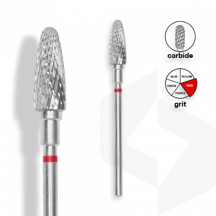 Staleks - Karbid Csiszolófej Kugli 5 mm | 13 mm Piros | Finom | FT90R050-13 ()