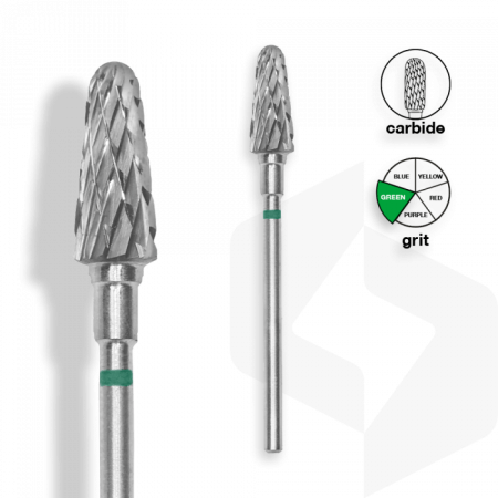 Staleks - Karbid Csiszolófej Lekerekített Kúp 6 mm | 14 mm Zöld | Durva | FT70G060-14 ()