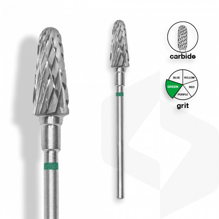 Staleks - Karbid Csiszolófej Lekerekített Kúp 6 mm | 14 mm Zöld | Durva | FT70G060-14 ()