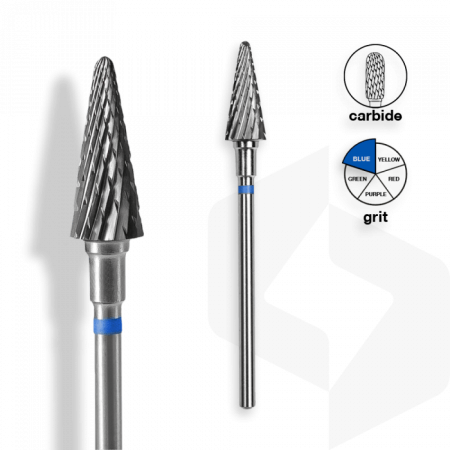 Staleks - Karbid Csiszolófej Kúp 6 mm | 14 mm Kék | Közepes | FT71B060-14 ()