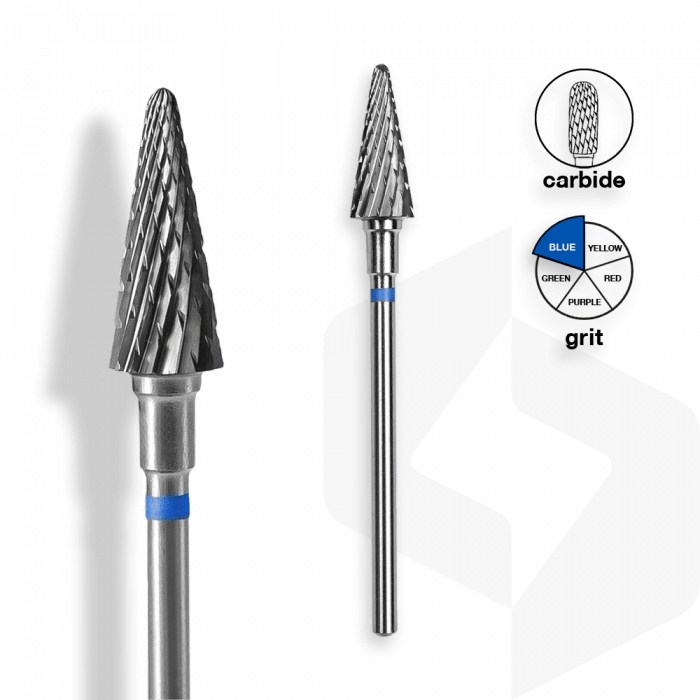 Staleks - Karbid Csiszolófej Kúp 6 mm | 14 mm Kék | Közepes | FT71B060-14 ()