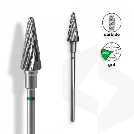 Staleks - Karbid Csiszolófej Kúp 6 mm | 14 mm Zöld | Durva | FT71G060-14 ()