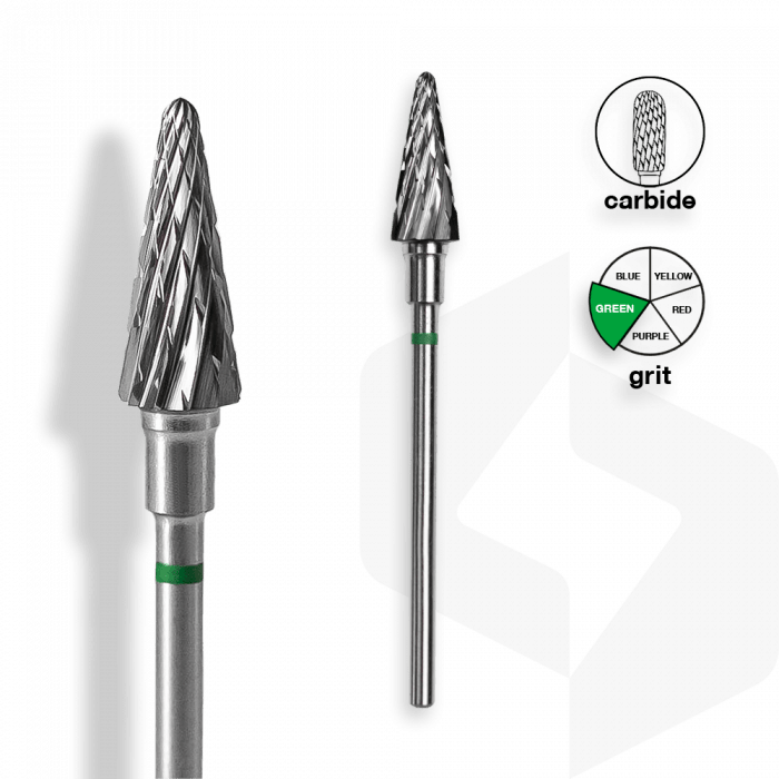 Staleks - Karbid Csiszolófej Kúp 6 mm | 14 mm Zöld | Durva | FT71G060-14 ()