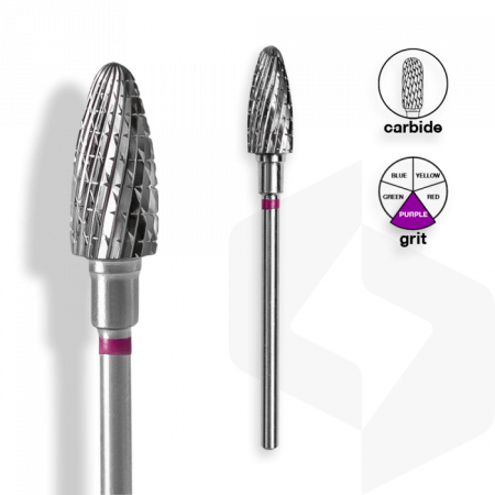 Staleks - Karbid Csiszolófej Keskeny Kugli 6 mm | 14 mm Lila | Extra Durva | FT90V060-14 ()