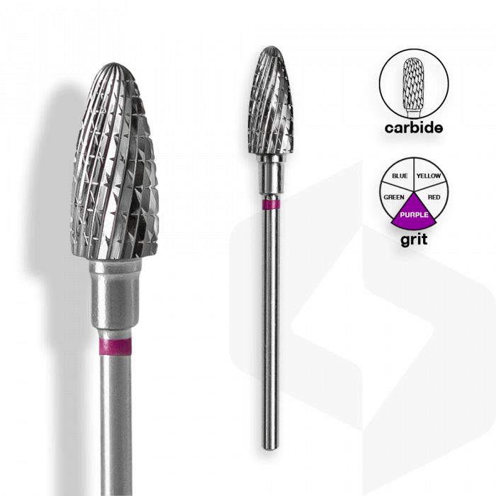 Staleks - Karbid Csiszolófej Keskeny Kugli 6 mm | 14 mm Lila | Extra Durva | FT90V060-14 ()