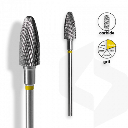 Staleks - Karbid Csiszolófej Keskeny Kugli 6 mm | 14 mm Sárga | Extra Finom | FT90Y060-14 ()