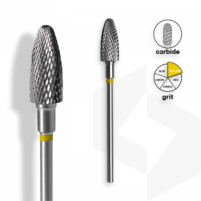 Staleks - Karbid Csiszolófej Keskeny Kugli 6 mm | 14 mm Sárga | Extra Finom | FT90Y060-14 ()