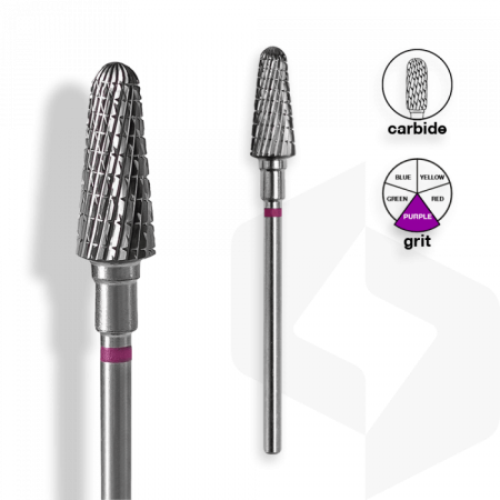 Staleks - Karbid Csiszolófej Lekerekített Kúp 6 mm | 14 mm Lila | Extra Durva | FT70V060-14 ()