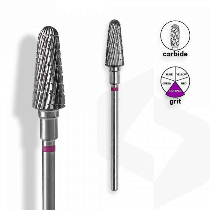 Staleks - Karbid Csiszolófej Lekerekített Kúp 6 mm | 14 mm Lila | Extra Durva | FT70V060-14 ()