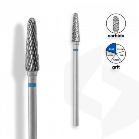 Staleks - Karbid Csiszolófej Keskeny Lekerekített Kúp 4 mm | 13 mm Kék | Közepes | FT70B040-13 ()