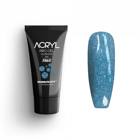 Acryl Pro Gel Micro Reflective Glitter Blue - HEMA Mentes Akrilzselé (15g)