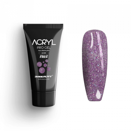 Acryl Pro Gel Micro Reflective Glitter Purple - HEMA Mentes Akrilzselé (15g)