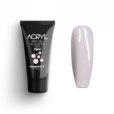 Acryl Pro Gel Shimmer 006 Darken Light Pink Glitter - HEMA Mentes Akrilzselé (15g)