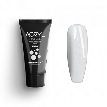 Acryl Pro Gel Shimmer 004 Snow White Glitter - HEMA Mentes Akrilzselé (15g)