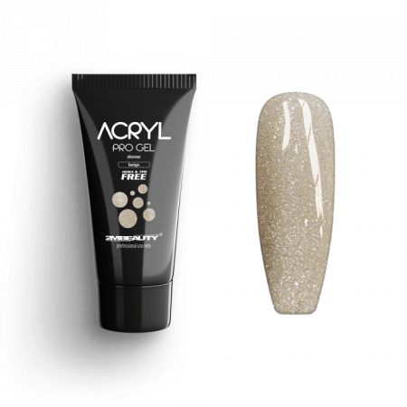 Acryl Pro Gel Shimmer Beige - HEMA Mentes Akrilzselé (15g)
