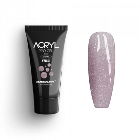 Acryl Pro Gel Shimmer Lavender - HEMA Mentes Akrilzselé (15g)