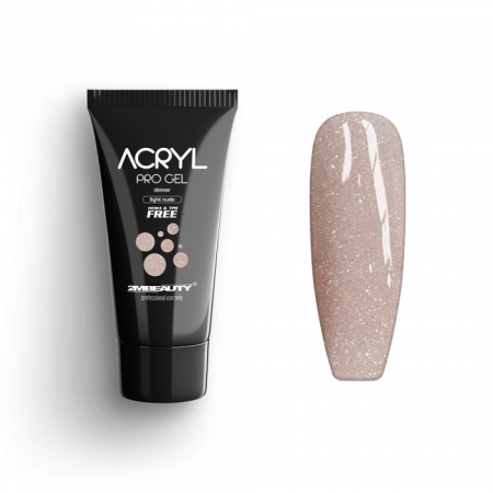 Acryl Pro Gel Shimmer Light Nude - HEMA Mentes Akrilzselé (15g)