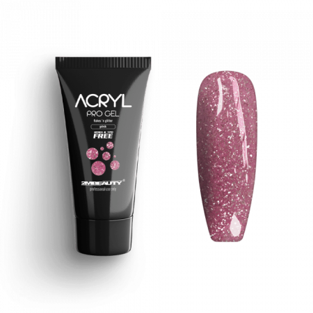 Acryl Pro Gel Flakes 'n Glitter Pink - HEMA Mentes Akrilzselé (15g)