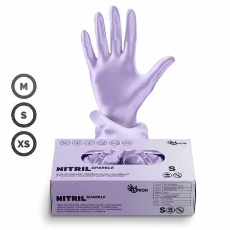 Gumikesztyű - Sparkle Pearlescent Violet / Lila (M