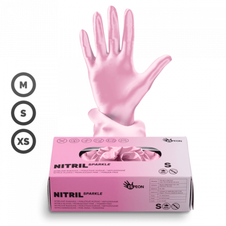 Gumikesztyű - Sparkle Pearlescent Pink / Rózsaszín (M