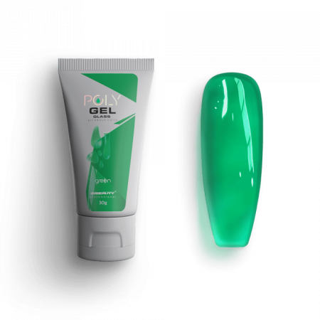 Polygel Glass - Green - HEMA Mentes Építőzselé (30g)